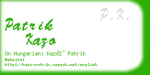 patrik kazo business card